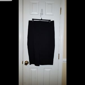 Black plus size pencil skirt w/ slit in back